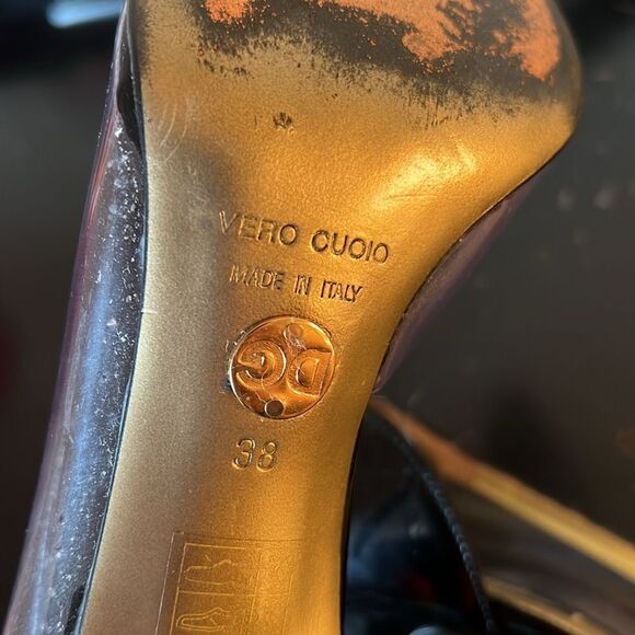 90s Dolce & Gabbana Black Patent Leather & Clear Cutout Heels - Picture 13 of 14